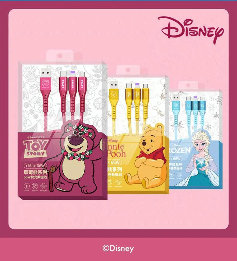 Disney 3-in-1 Fast Charging Data Cable - Bear Hugs