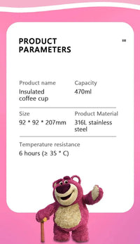 Disney Lotso Metal Smoothie Cup (470 ml) - Bear Hugs