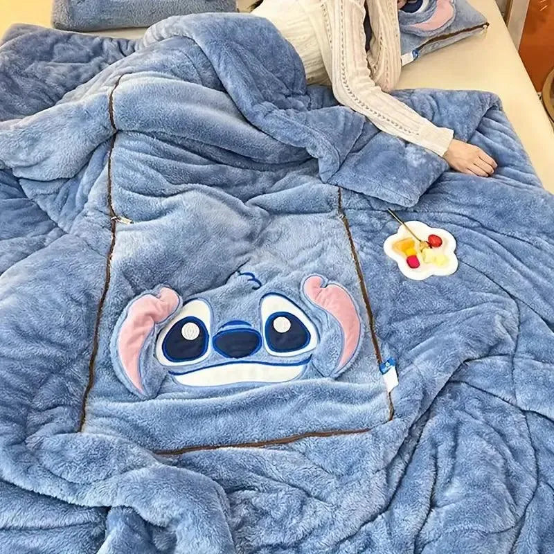 Disney Stitch 2 in 1 Pillow and Blanket Set - Bear Hugs