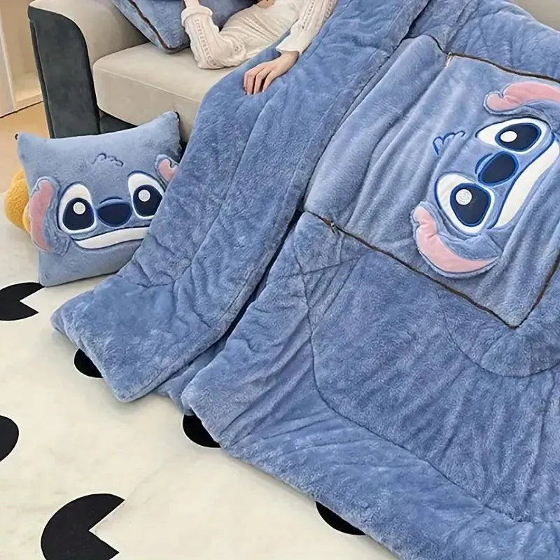 Disney Stitch 2 in 1 Pillow and Blanket Set - Bear Hugs