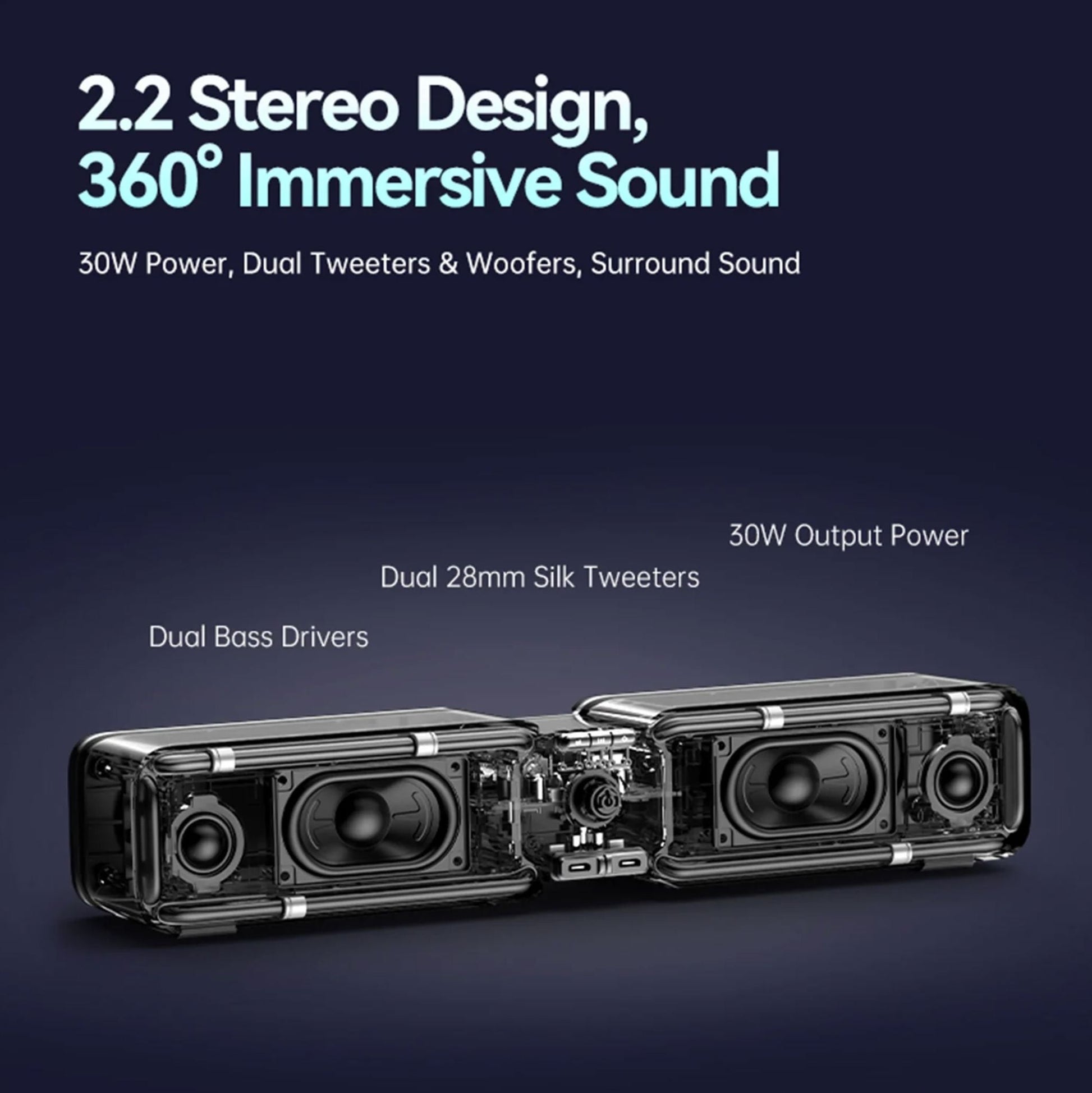 Divoom D-base Gaming Desktop 35W Speaker With Customizable RGB Lighting Effects - Bear Hugs