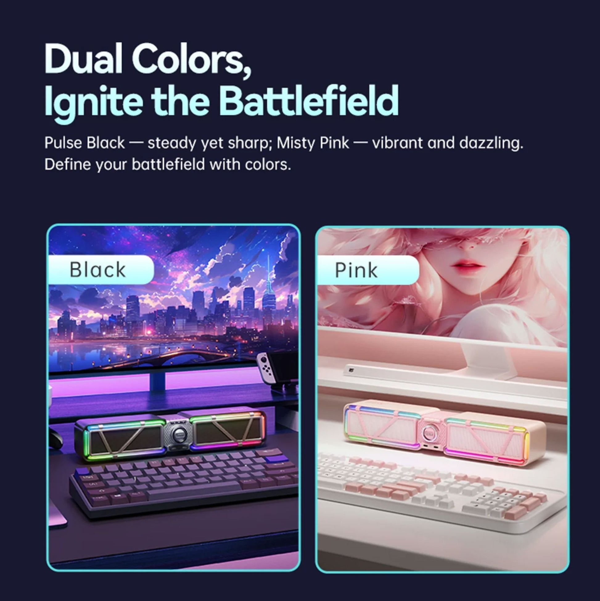 Divoom D-base Gaming Desktop 35W Speaker With Customizable RGB Lighting Effects - Bear Hugs