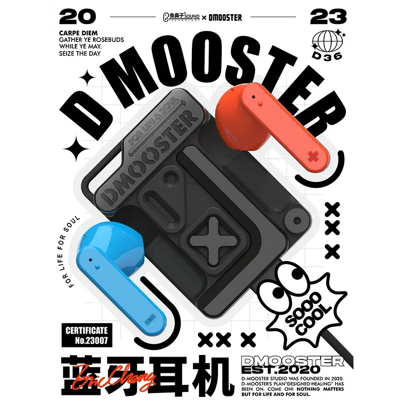 DMOOSTER D36 Wireless Earphones - Bear Hugs