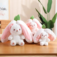 Double Delight: Reversible Strawberry Carrot Bunny Plush! - Bear Hugs