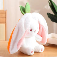 Double Delight: Reversible Strawberry Carrot Bunny Plush! - Bear Hugs