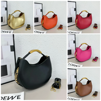 Mosh Lettering Accent Crescent Shoulder Bag