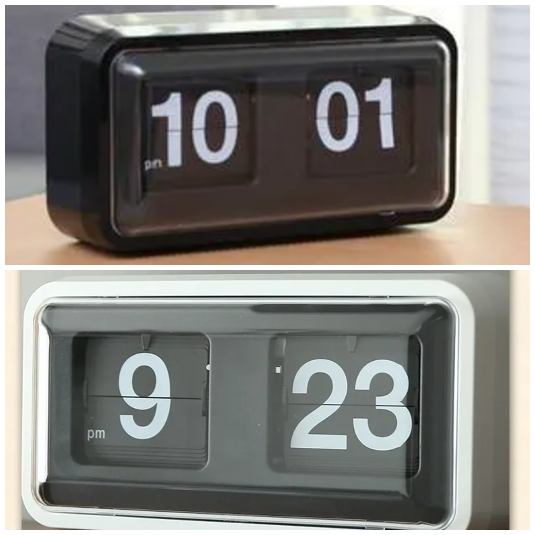 Mid Century Auto Flip Mechanical Desk Clock