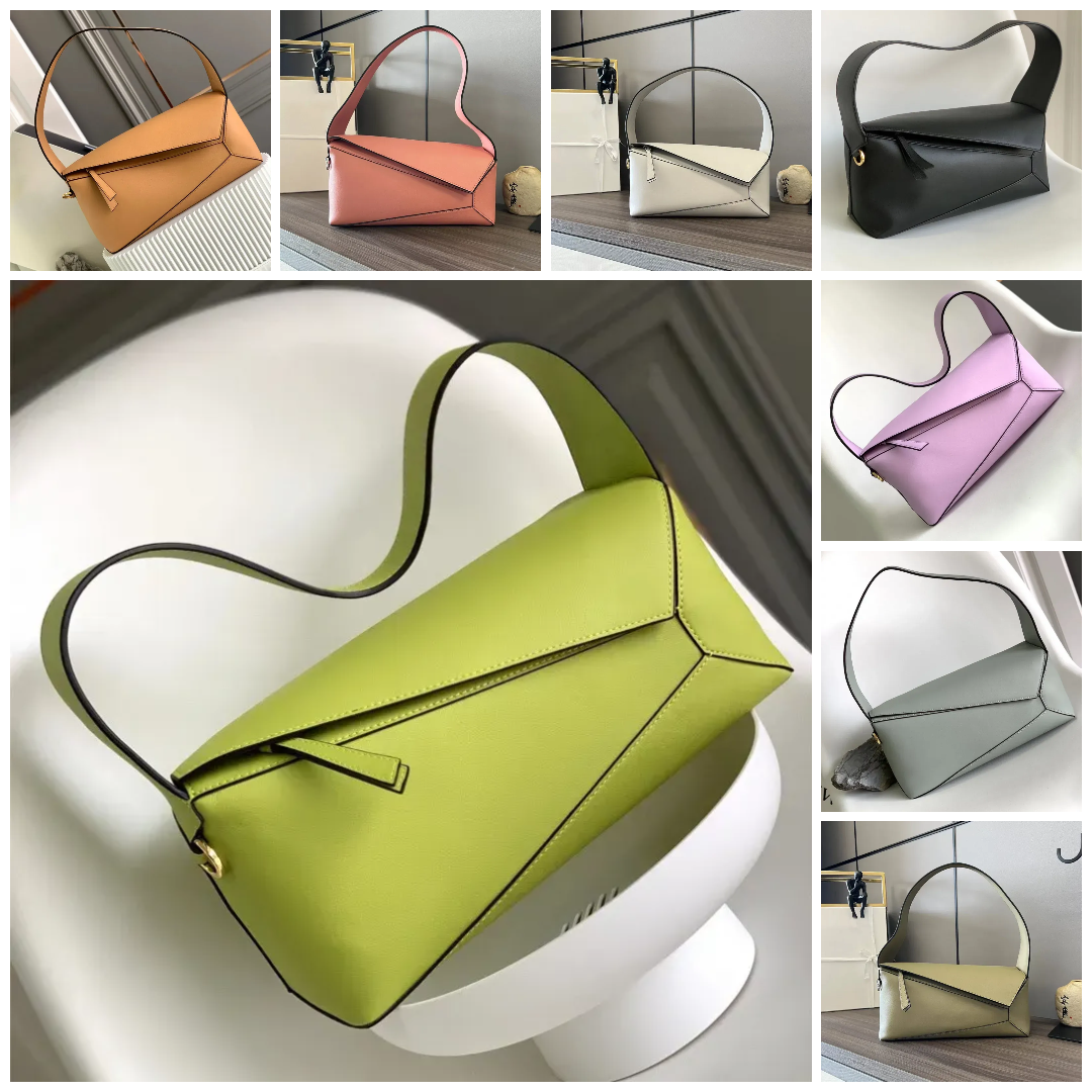 LOVE Puzzle Edge Leather Baguette Shoulder Bag