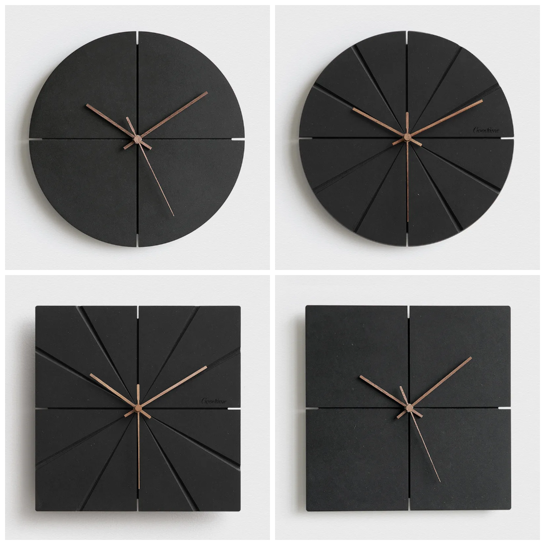 Monolith Architectural Quadrant Slit Wall Clock
