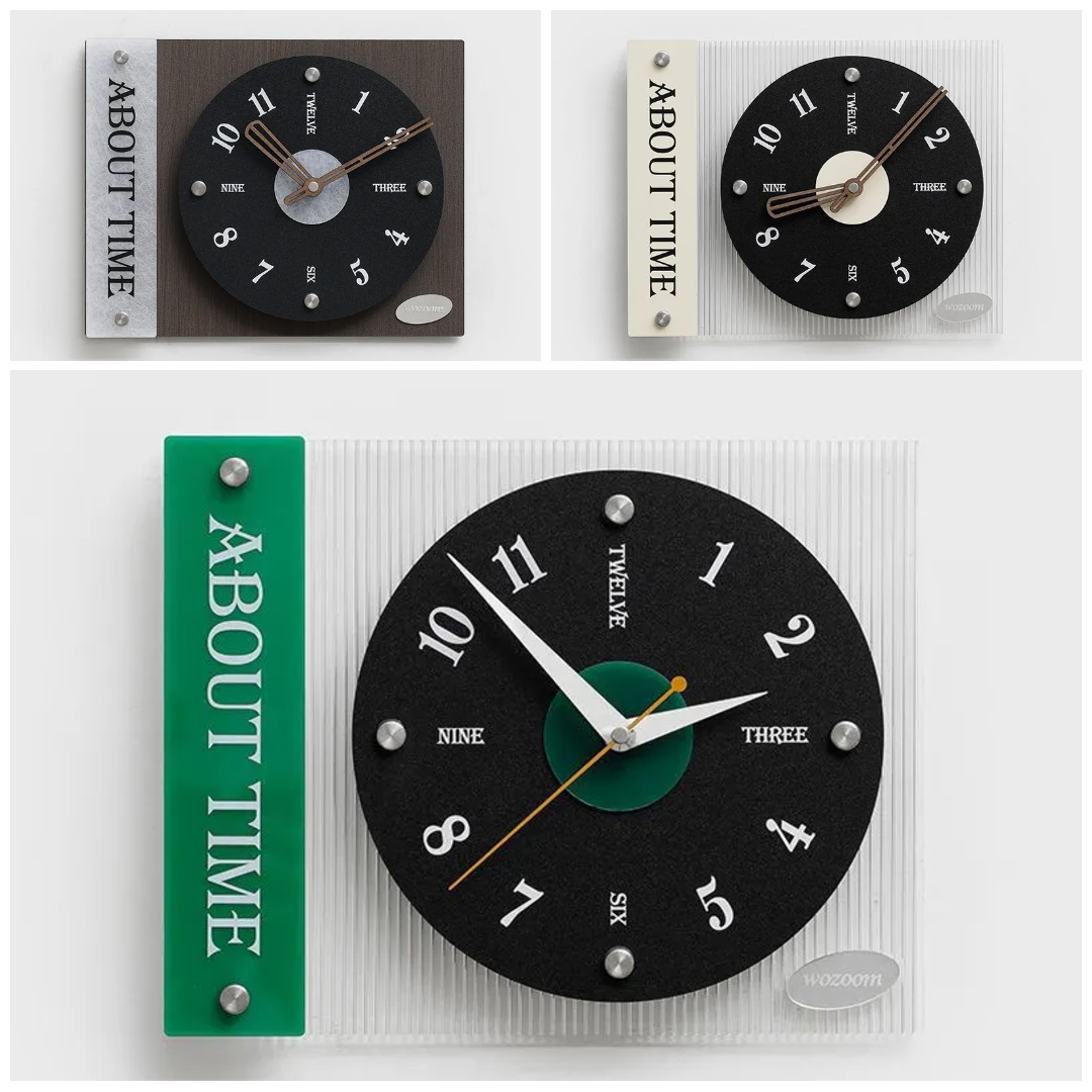 Wozoom About Time Fluted Panel Wall Clock