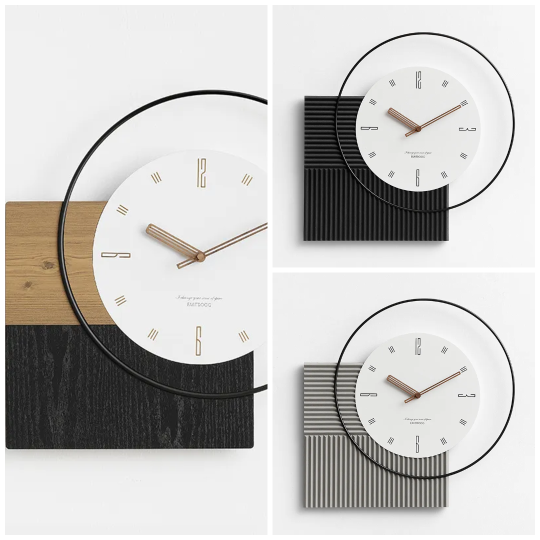 Wozoom Bauhaus Kinetic Ring Geometric Wall Clock