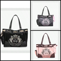 J- Couture Daydreamer Velour Shoulder Tote