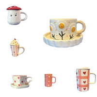 Studio Clay Relief Sculpted Ceramic Mugs