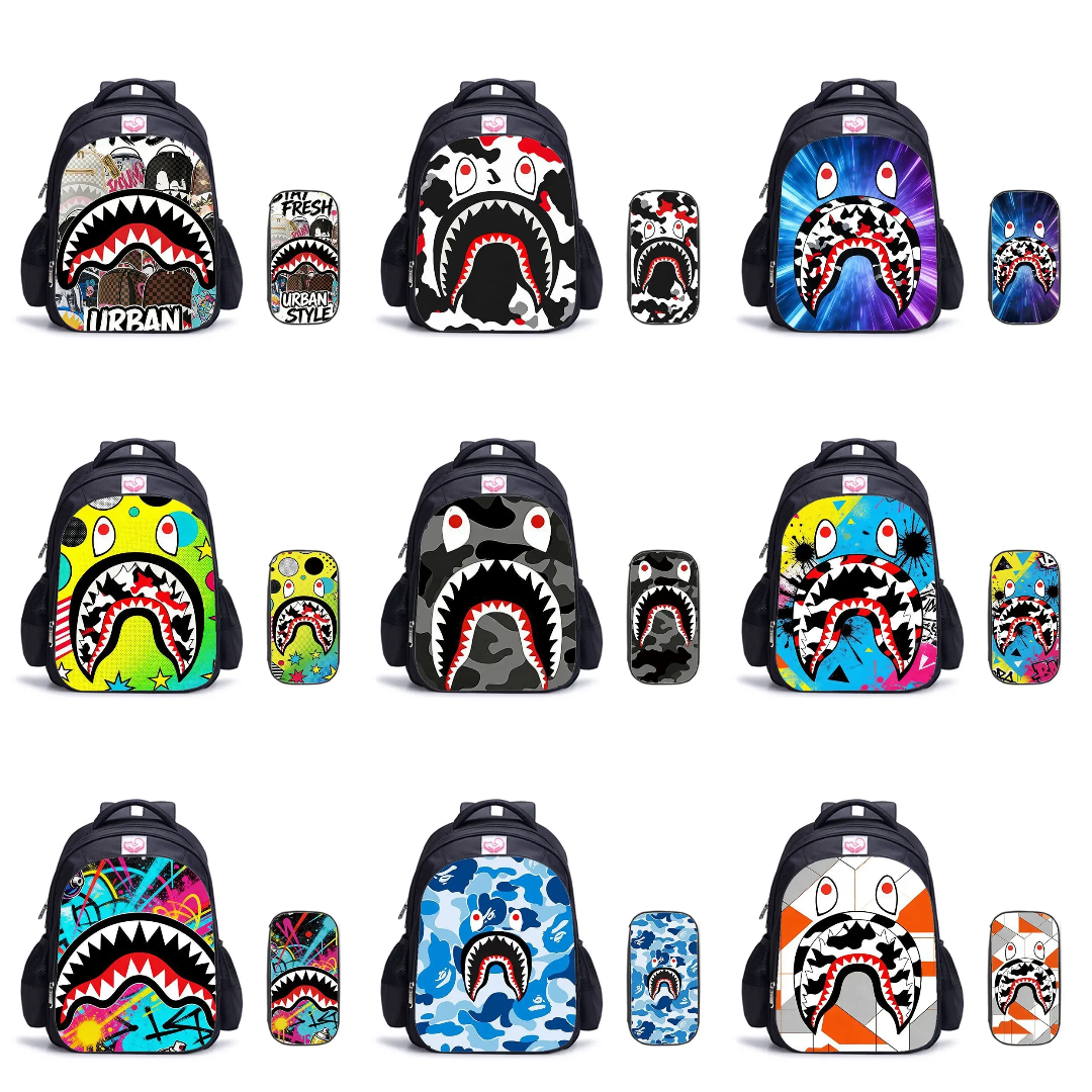 SPG Savage Shark Graphic Streetwear Backpacks