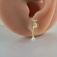 Dripping Faucet Shaped Fancy Stud Earrings - Bear Hugs