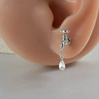 Dripping Faucet Shaped Fancy Stud Earrings - Bear Hugs