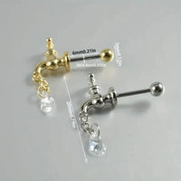 Dripping Faucet Shaped Fancy Stud Earrings - Bear Hugs