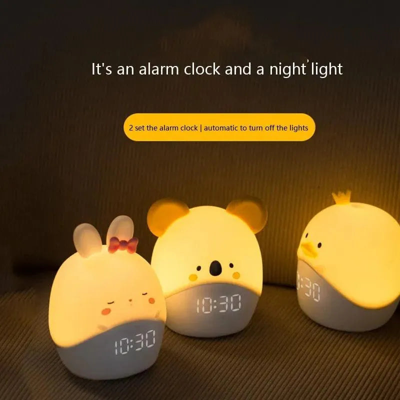 Duck and Bunny Night Lamp with Alarm Clock - Bear Hugs