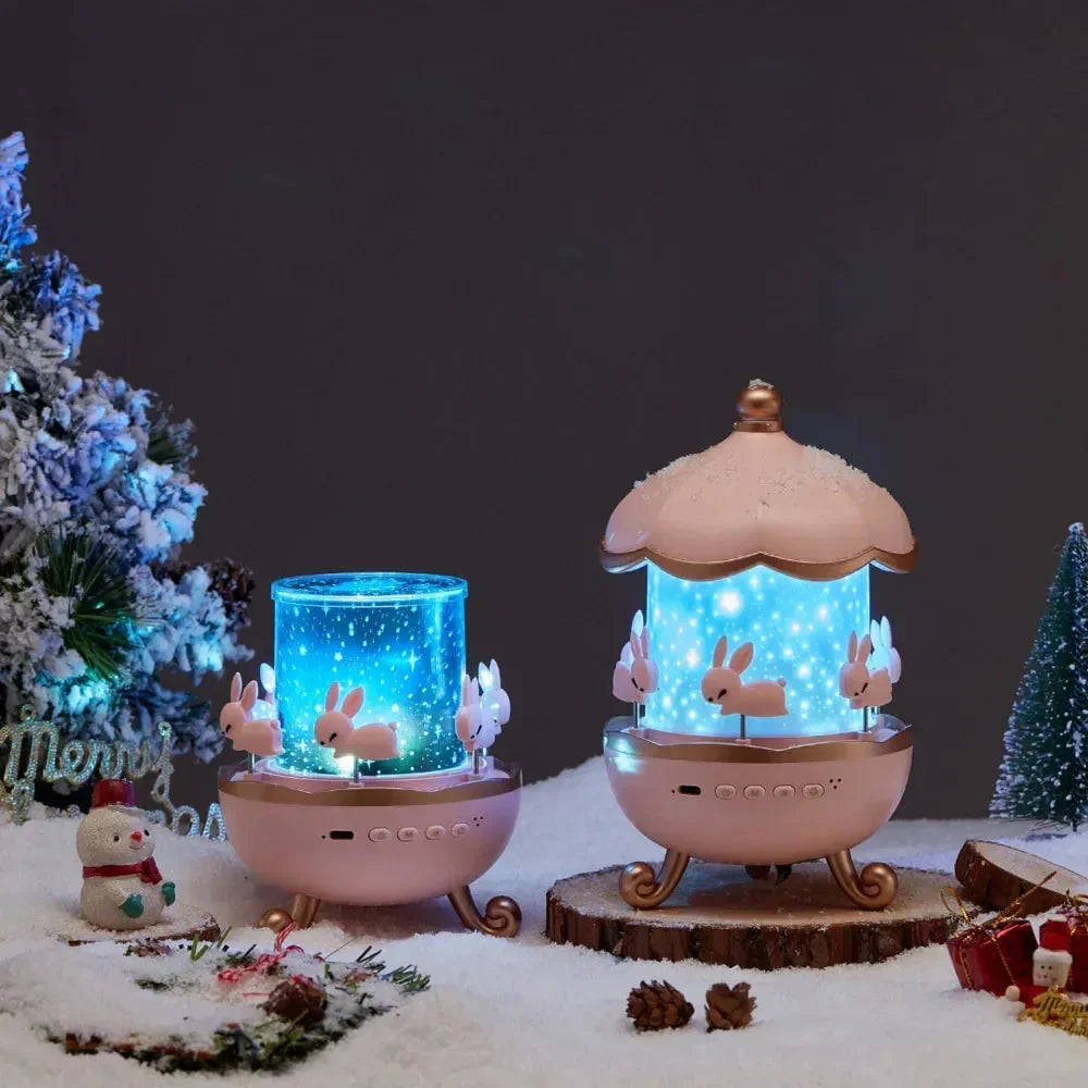 Bunny Tail Carousel Projector Night Lamp - Bear Hugs