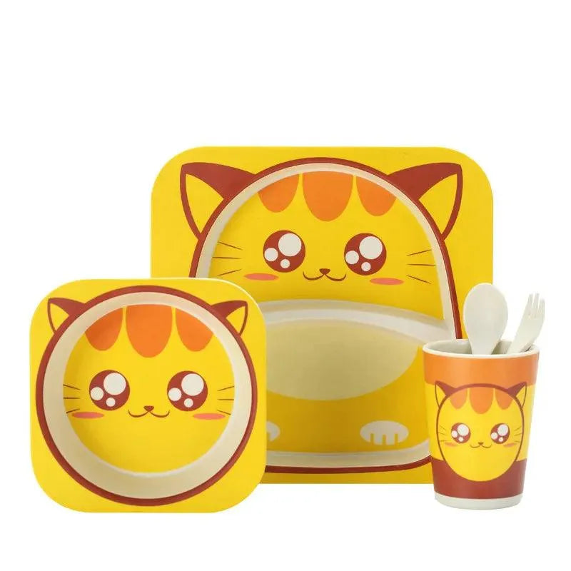 Eco-friendly Bamboo Fibre Kids Dinnerware (Set of 5) - Bear Hugs