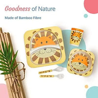 Eco-friendly Bamboo Fibre Kids Dinnerware (Set of 5) - Bear Hugs