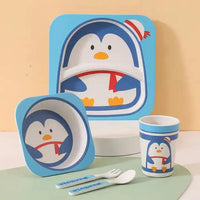 Eco-friendly Bamboo Fibre Kids Dinnerware (Set of 5) - Bear Hugs