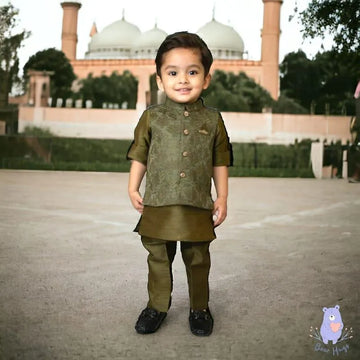 Embroidered Jacket Kurta Set - Bear Hugs