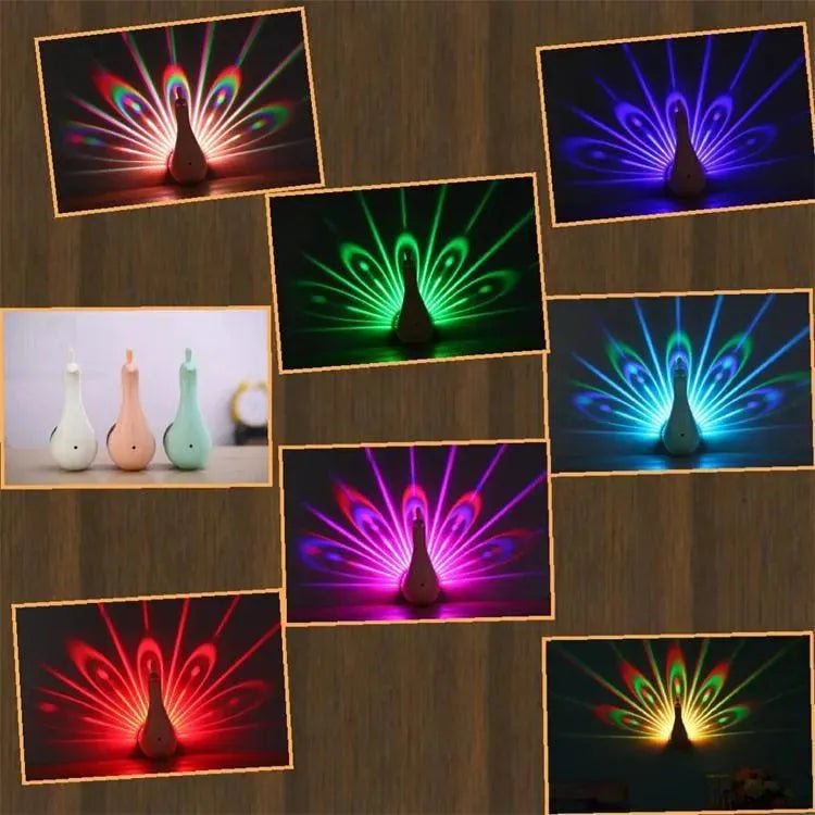 Enchanting Peacock Projection Lamp - Bear Hugs