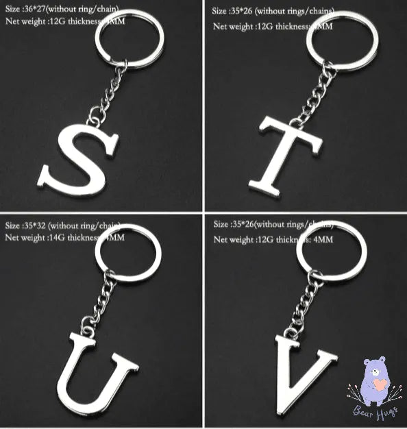 English Letters Keychain A to Z - Bear Hugs