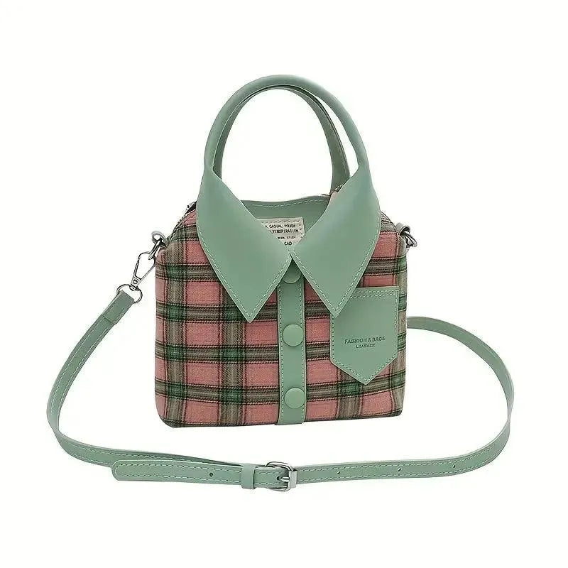 Fashionable Plaid Shirt Design Handbags - Bear Hugs