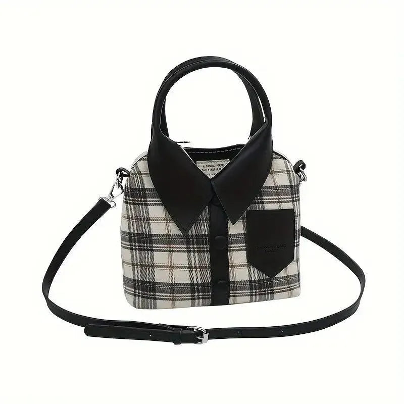 Fashionable Plaid Shirt Design Handbags - Bear Hugs