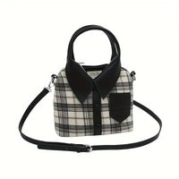 Fashionable Plaid Shirt Design Handbags - Bear Hugs