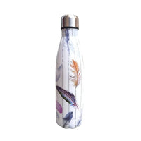 Feather Print Cola Metal Water Bottle (500 ml) - Bear Hugs