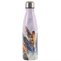 Feather Print Cola Metal Water Bottle (500 ml) - Bear Hugs