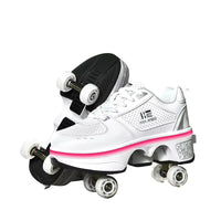 Flash LED Kick Speed Four-Wheel 2 in 1 Deformation Roller Skate Shoes - Bear Hugs