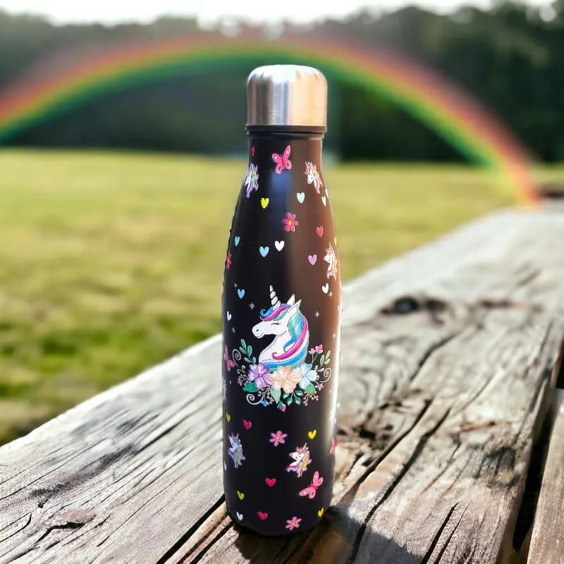 Floral Cola Metal Water Bottle (500 ml) - Bear Hugs