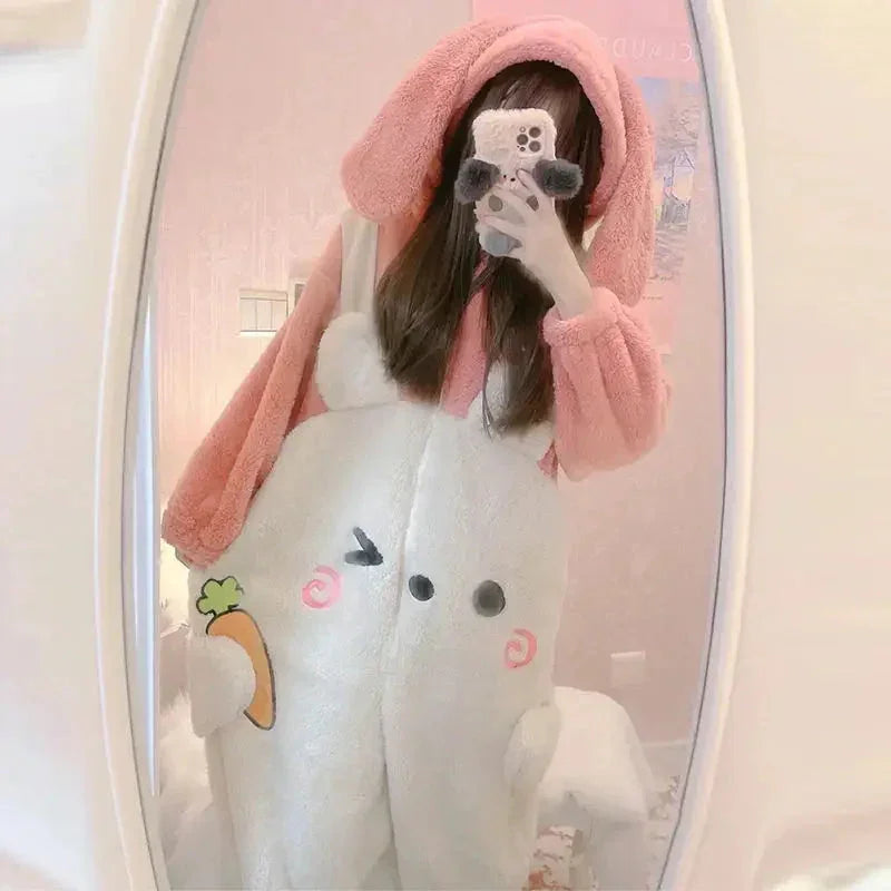 Fluffy Bunny Cozy Winter Onesie - Bear Hugs