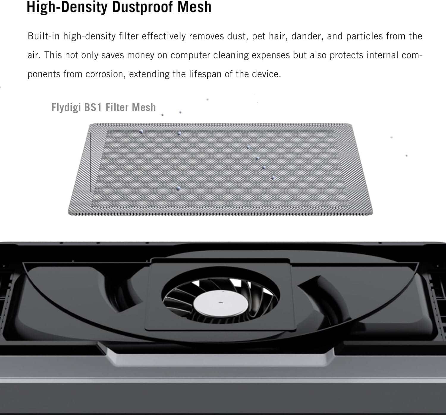 Flydigi BS1 Laptop Cooling Pad Wind-Pressure Closed-Loop Turbo-Fan (MAX 3000RPM) Dual Noise Reduction Intelligent Temperature Control 3-Angle Adjustable RGB Laptop Cooling Stand Wide Compatibility - Bear Hugs