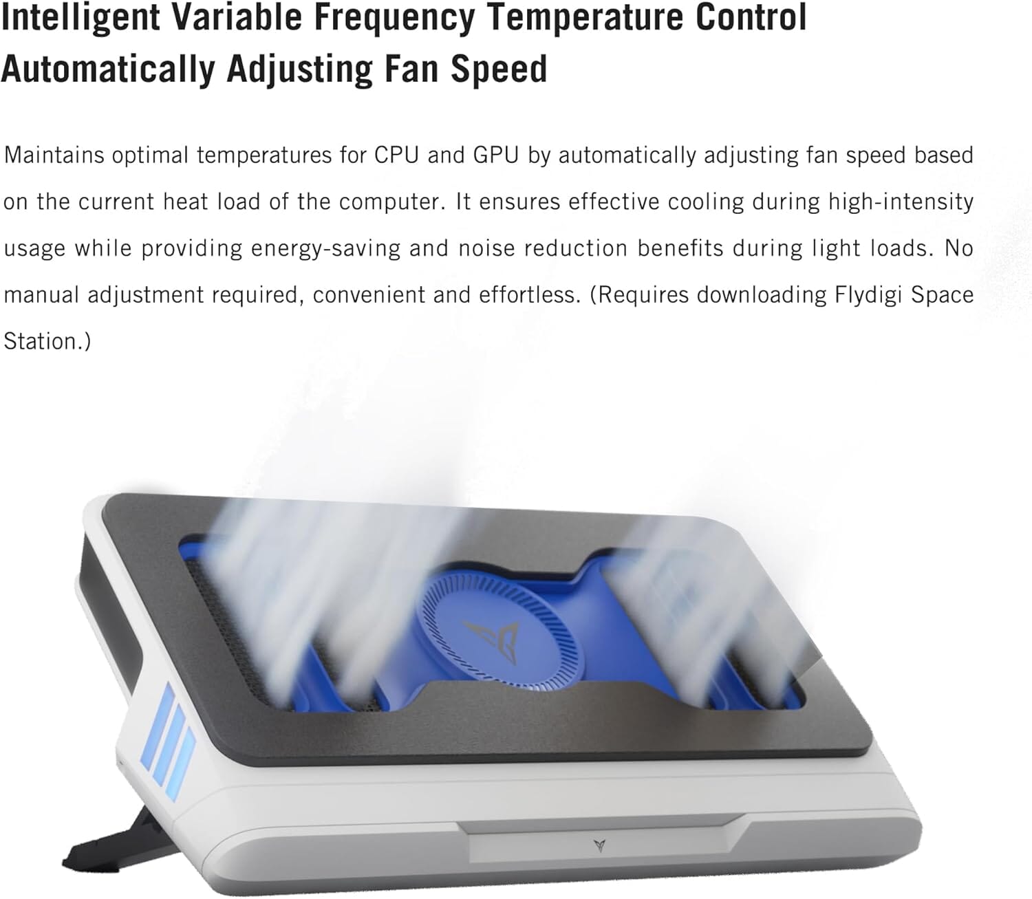 Flydigi BS1 Laptop Cooling Pad Wind-Pressure Closed-Loop Turbo-Fan (MAX 3000RPM) Dual Noise Reduction Intelligent Temperature Control 3-Angle Adjustable RGB Laptop Cooling Stand Wide Compatibility - Bear Hugs