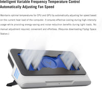 Flydigi BS1 Laptop Cooling Pad Wind-Pressure Closed-Loop Turbo-Fan (MAX 3000RPM) Dual Noise Reduction Intelligent Temperature Control 3-Angle Adjustable RGB Laptop Cooling Stand Wide Compatibility - Bear Hugs