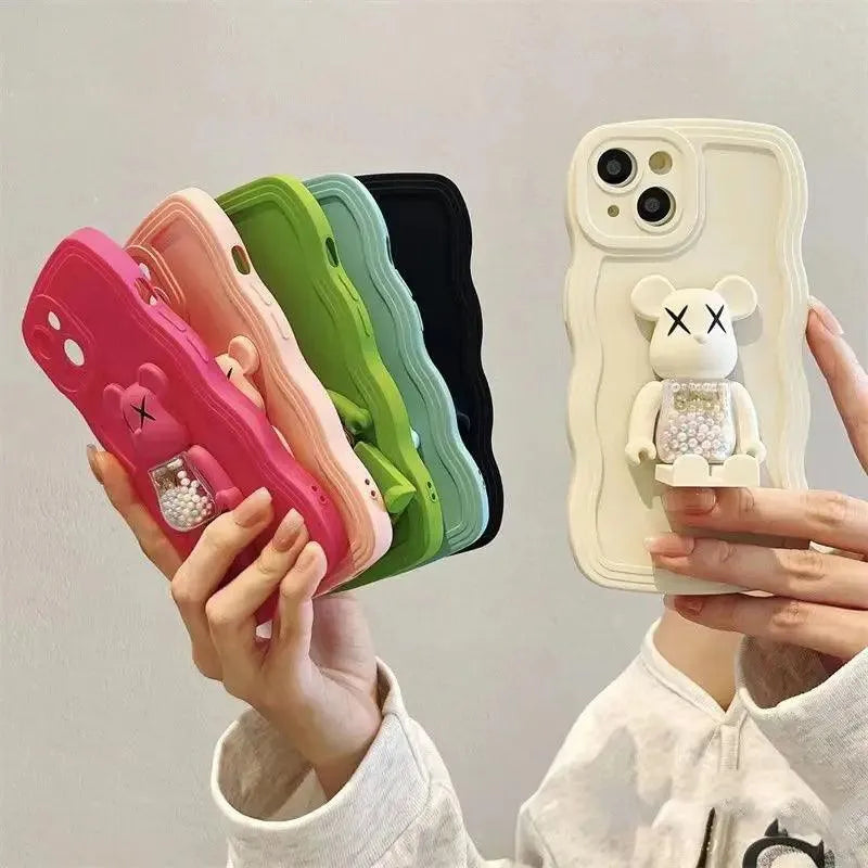 Folding Teddy Stand Phone Case (For iPhones) - Bear Hugs