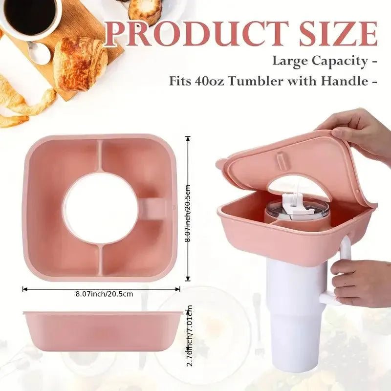 Food Tray with Lid for Stanley Tumbler - Bear Hugs