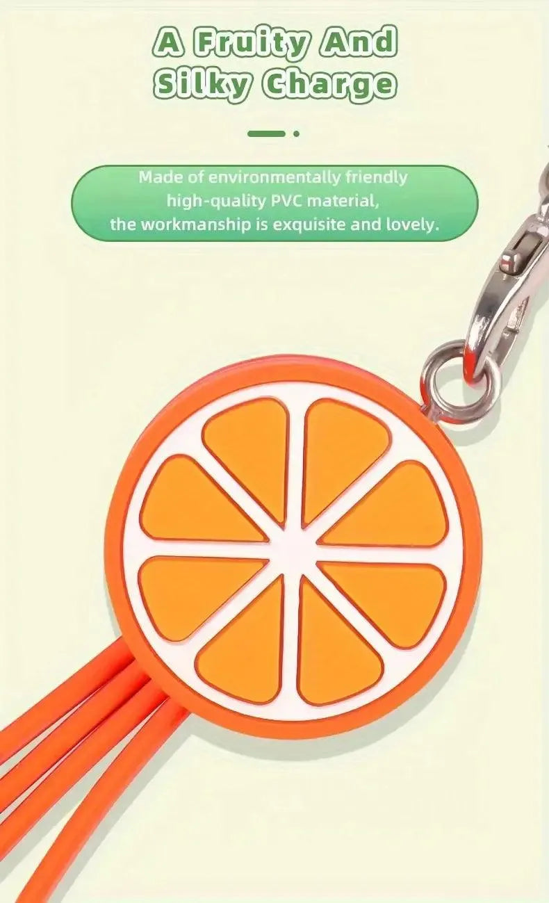 Fruit Shaped Mini 3-in-1 Charging Cable Keychain - Bear Hugs