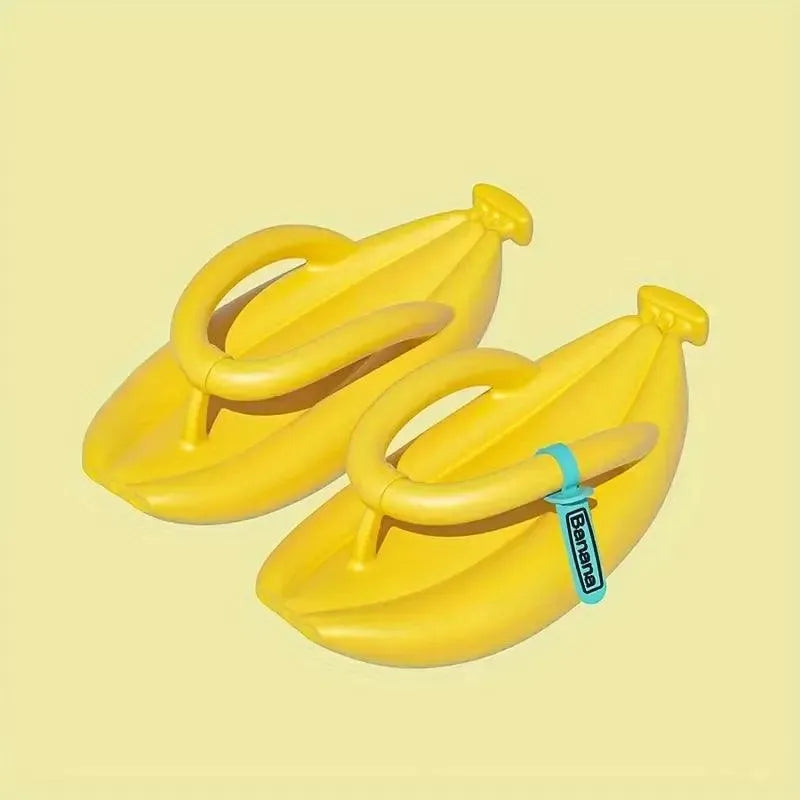 Funny Cartoon Banana Shaped Flip-Flops - Bear Hugs