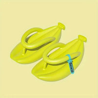 Funny Cartoon Banana Shaped Flip-Flops - Bear Hugs