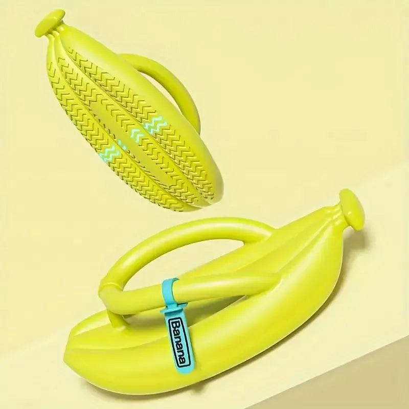 Funny Cartoon Banana Shaped Flip-Flops - Bear Hugs