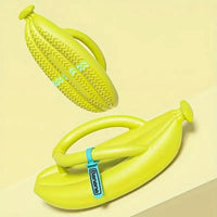 Funny Cartoon Banana Shaped Flip-Flops - Bear Hugs