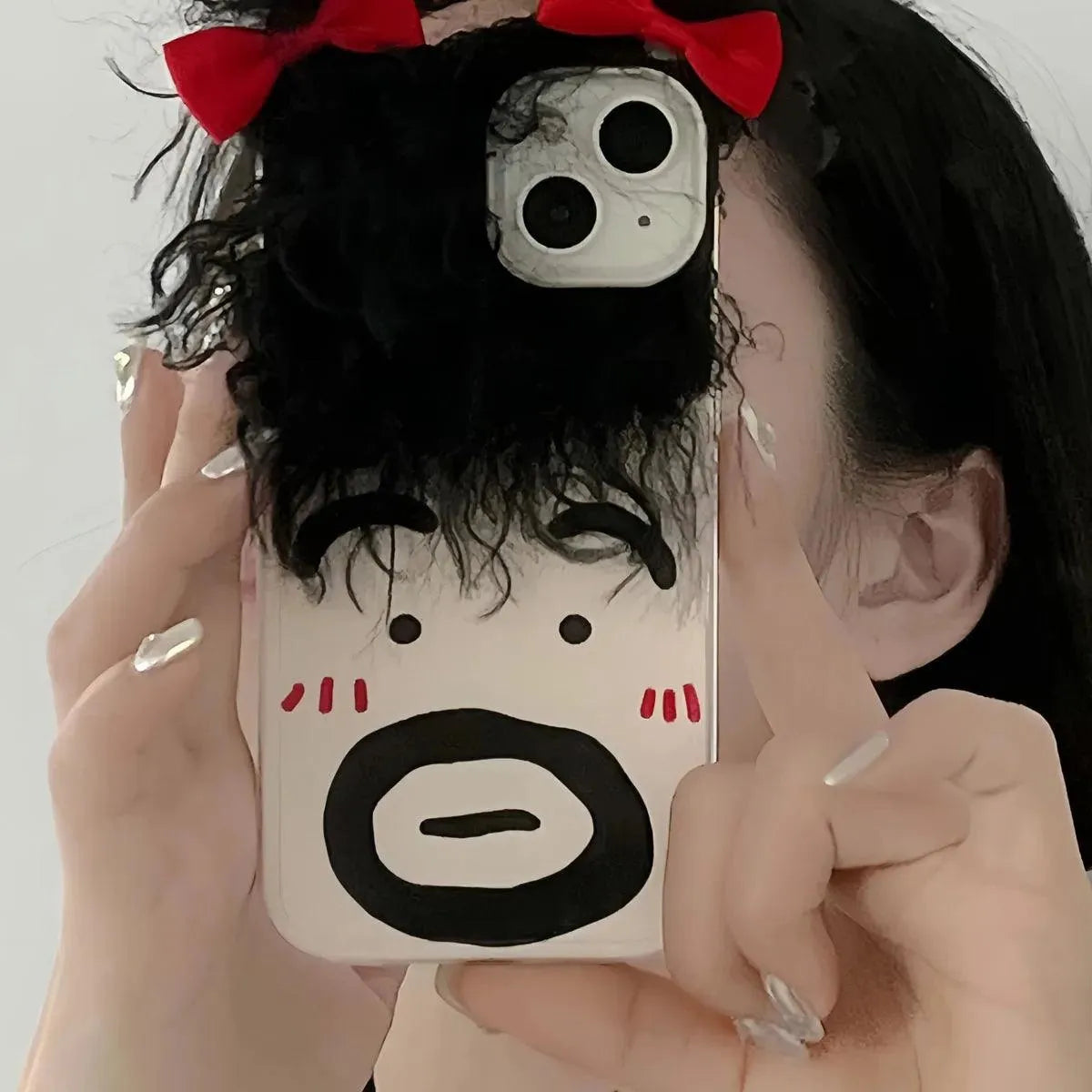 Funny Hairy Face Silicone Phone Case (For iPhones) - Bear Hugs