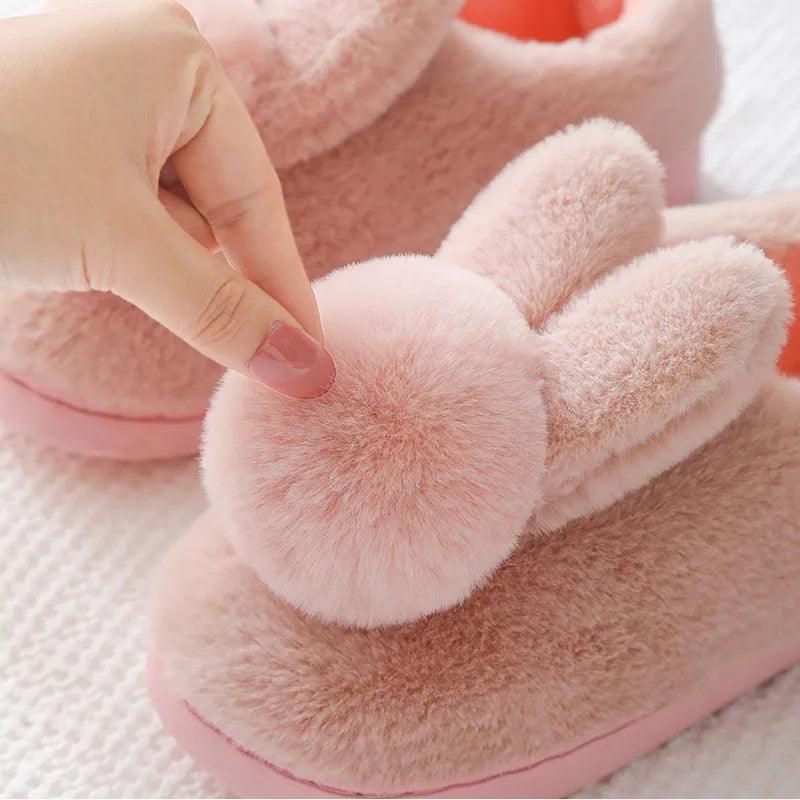 Furry Bunny Plush Indoor Shoes - Bear Hugs