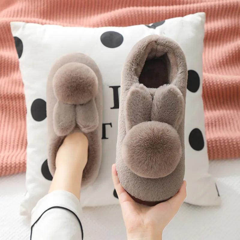 Furry Bunny Plush Indoor Shoes - Bear Hugs